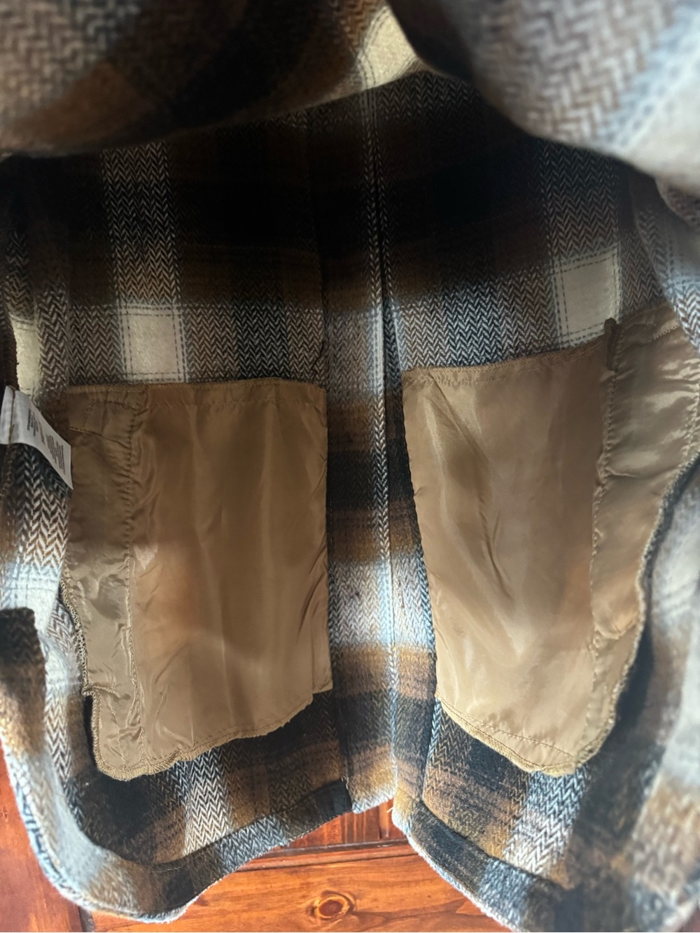 Plaid Shacket in Black, Brown and Cream - Picture 6 of 6